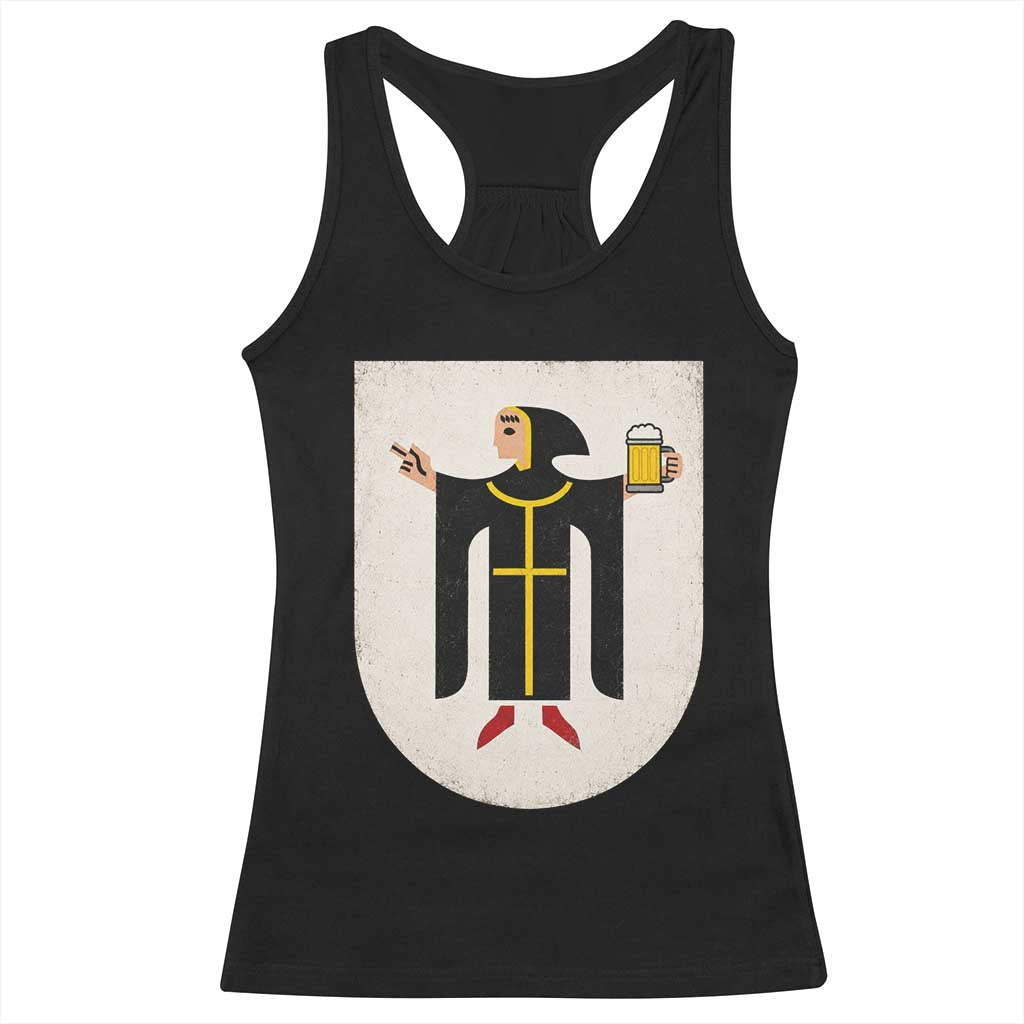 Funny Munich Oktoberfest Munchen Coat of Arms Racerback Tank Top Münchner Kindl Beer Drinking