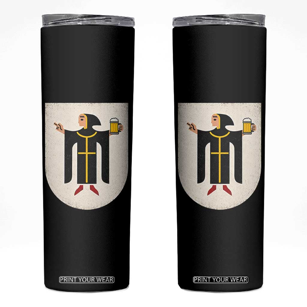 Funny Munich Oktoberfest Munchen Coat of Arms Skinny Tumbler Münchner Kindl Beer Drinking