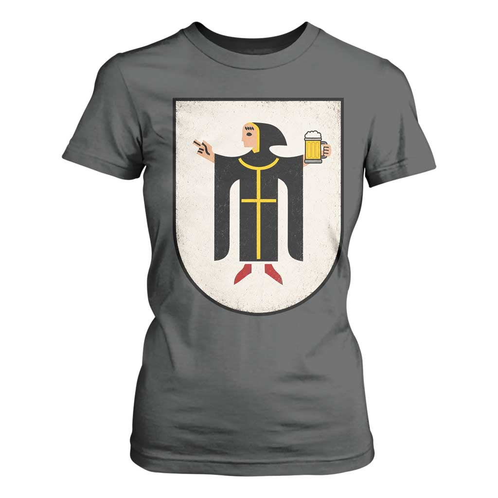 Funny Munich Oktoberfest Munchen Coat of Arms T Shirt For Women Münchner Kindl Beer Drinking