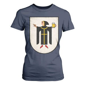 Funny Munich Oktoberfest Munchen Coat of Arms T Shirt For Women Münchner Kindl Beer Drinking