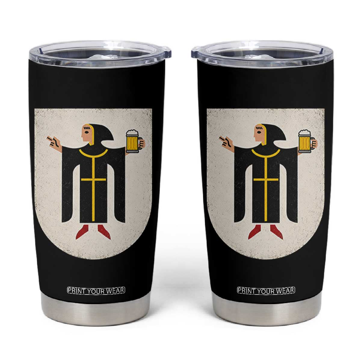 Funny Munich Oktoberfest Munchen Coat of Arms Tumbler Cup Münchner Kindl Beer Drinking