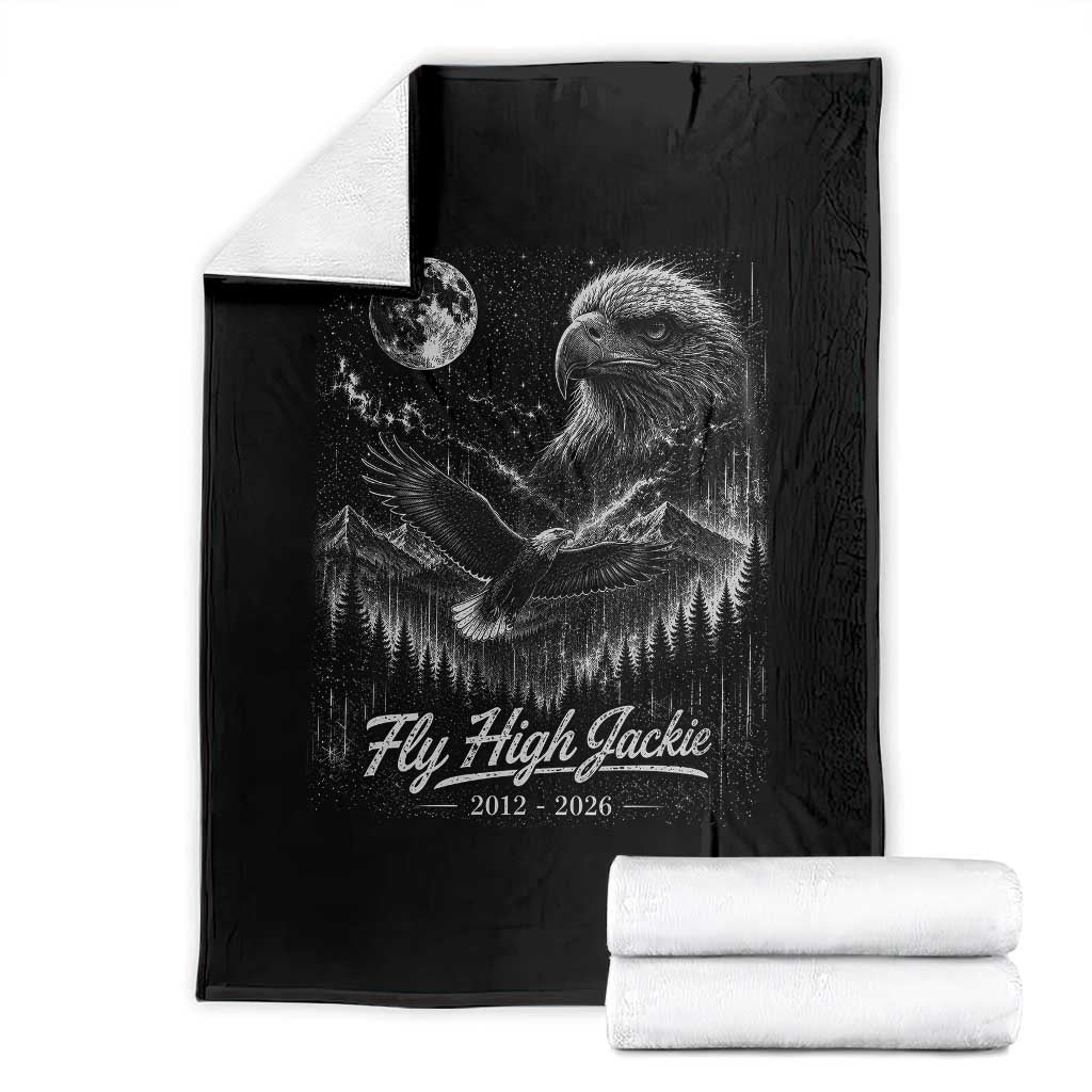 Fly High Jackie Eagle Throw Blanket Memorial Tribute Nature Supports California Wildlife TS11 Black Print Your Wear