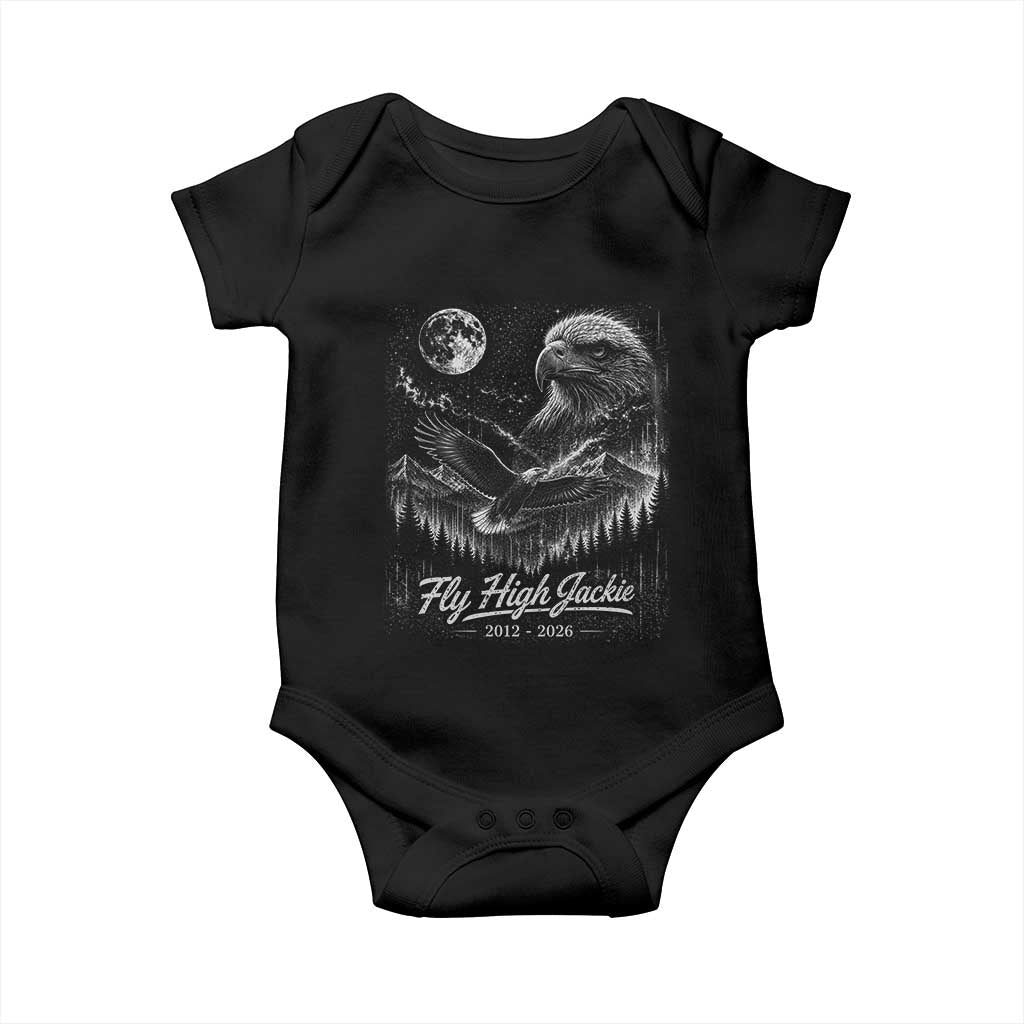 Fly High Jackie Eagle Baby Onesie Memorial Tribute Nature Supports California Wildlife TS11 Black Print Your Wear