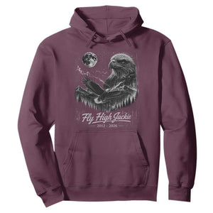 Fly High Jackie Eagle Hoodie Memorial Tribute Nature Supports California Wildlife TS11 Maroon Print Your Wear