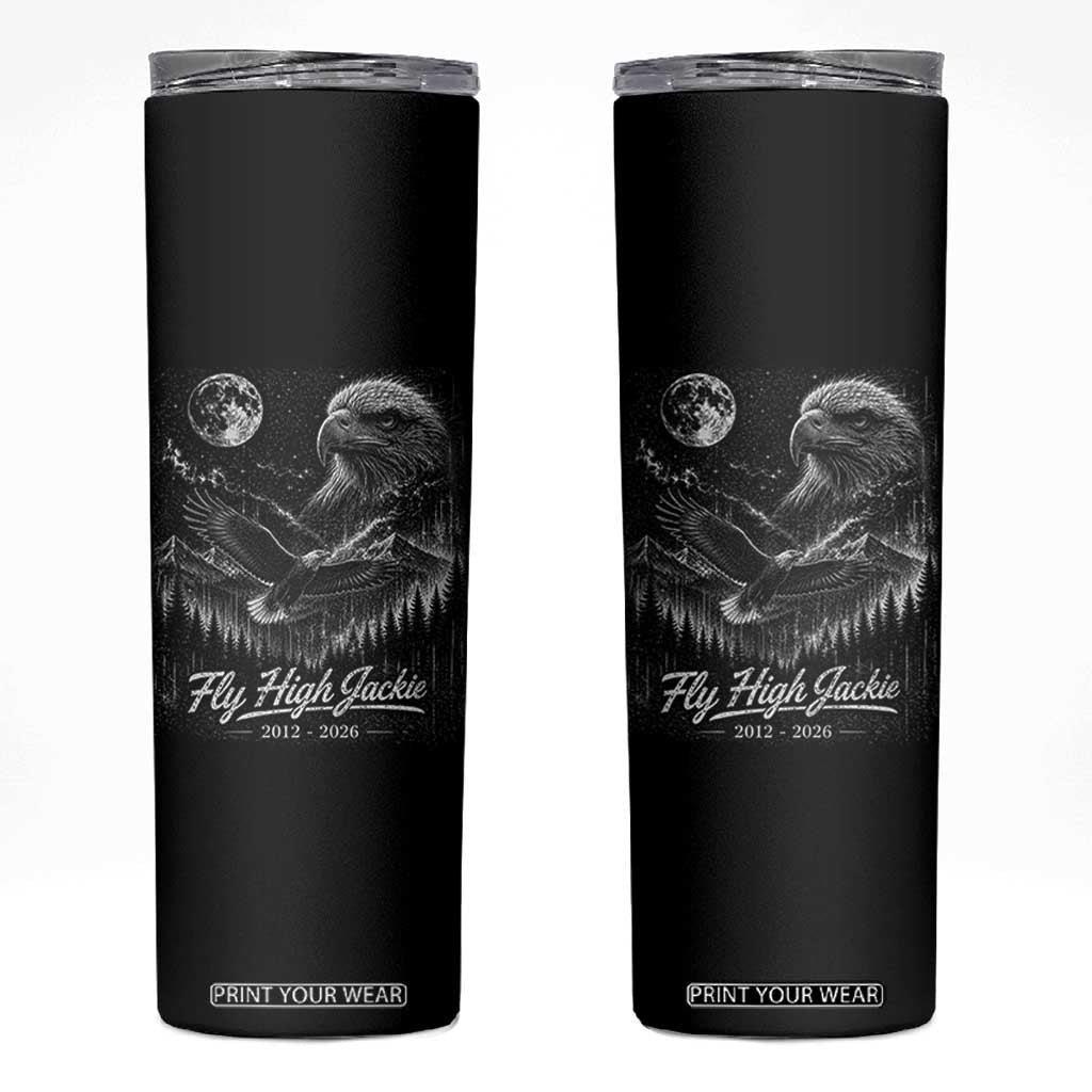 Fly High Jackie Eagle Skinny Tumbler Memorial Tribute Nature Supports California Wildlife TS11 Black Print Your Wear