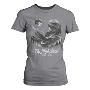 Fly High Jackie Eagle T Shirt For Women Memorial Tribute Nature Supports California Wildlife TS11 Charcoal Print Your Wear