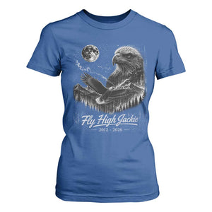 Fly High Jackie Eagle T Shirt For Women Memorial Tribute Nature Supports California Wildlife TS11 Royal Blue Print Your Wear