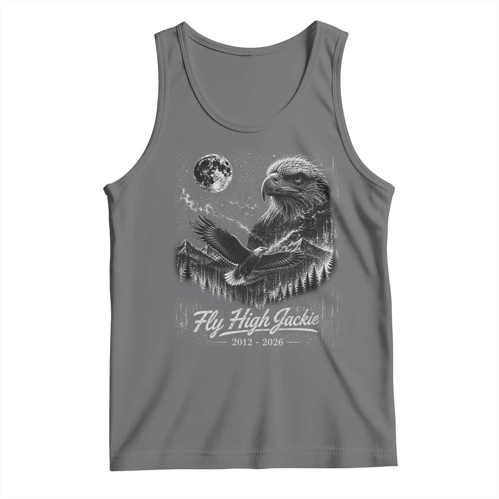 Fly High Jackie Eagle Tank Top Memorial Tribute Nature Supports California Wildlife TS11 Black Heather Print Your Wear