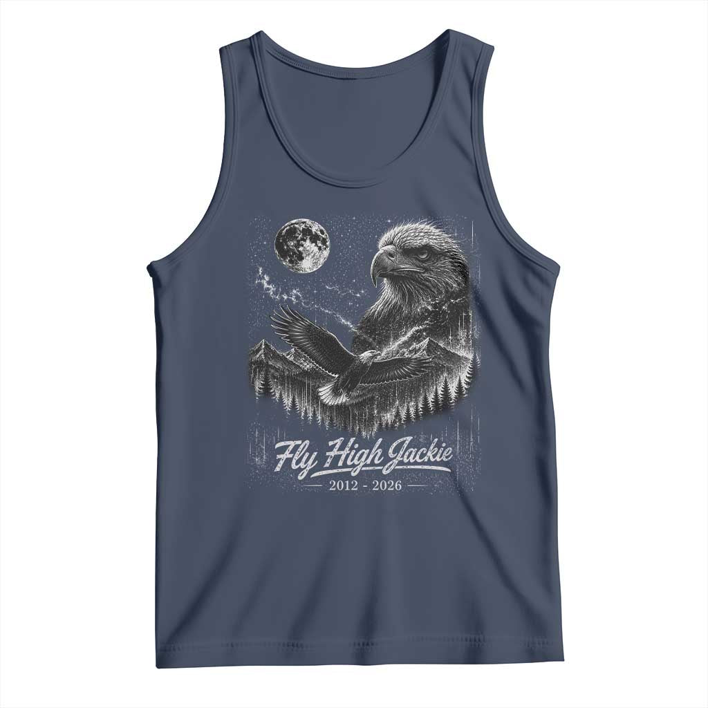 Fly High Jackie Eagle Tank Top Memorial Tribute Nature Supports California Wildlife TS11 Navy Print Your Wear