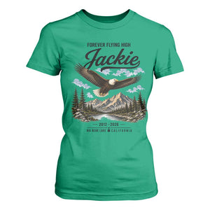 Jackie Bald Eagle Memorial Tribute T Shirt For Women Forever Flying High Big Bear California 2012 2026 TS11 Irish Green Print Your Wear