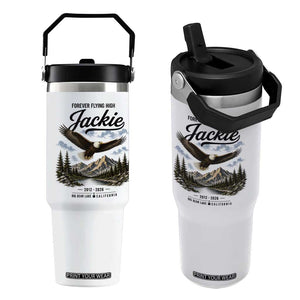 Jackie Bald Eagle Memorial Tribute Flip Straw Tumbler Forever Flying High Big Bear California 2012 2026 TS11 One Size: 30 oz White Print Your Wear