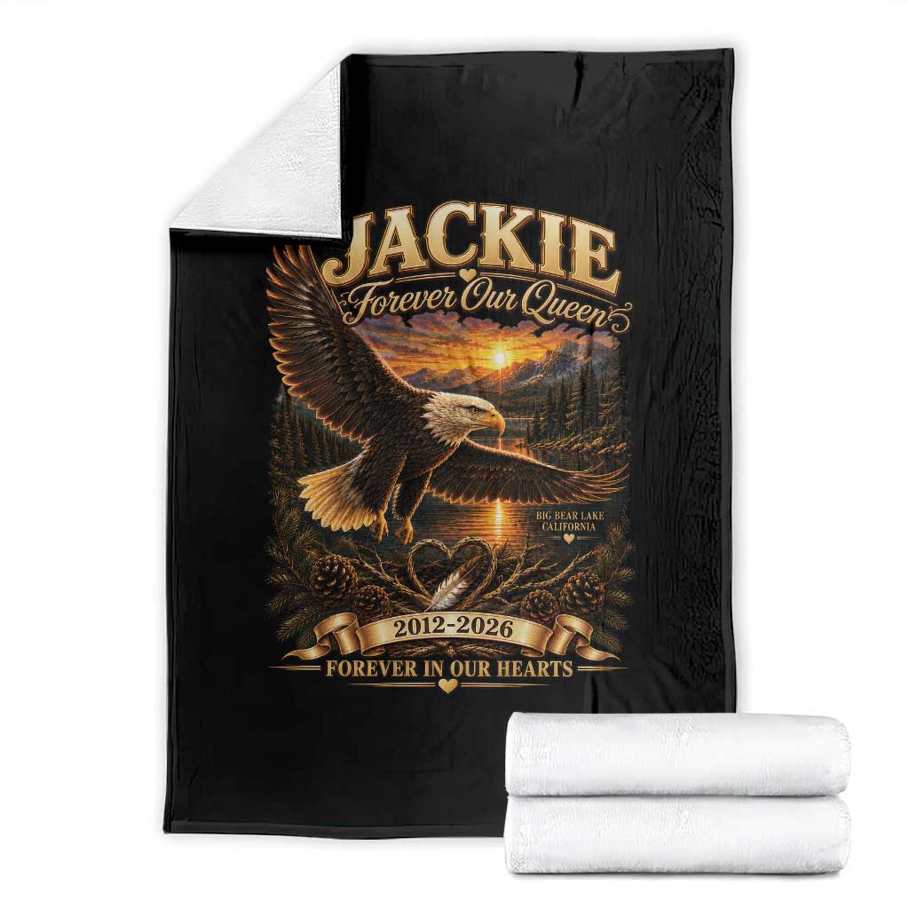 Jackie The Eagle Big Bear Lake California Throw Blanket Forever Our Queen And In Our Hearts Wildlife Supports TS11 Black Print Your Wear
