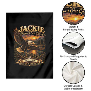 Jackie The Eagle Big Bear Lake California Garden Flag Forever Our Queen And In Our Hearts Wildlife Supports TS11 Print Your Wear