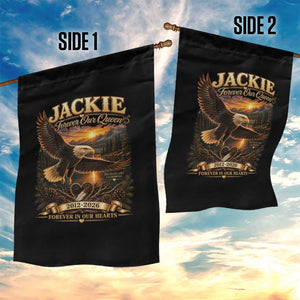 Jackie The Eagle Big Bear Lake California Garden Flag Forever Our Queen And In Our Hearts Wildlife Supports TS11 Print Your Wear
