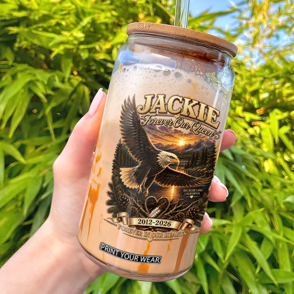 Jackie The Eagle Big Bear Lake California Glass Can Forever Our Queen And In Our Hearts Wildlife Supports TS11 Black Print Your Wear