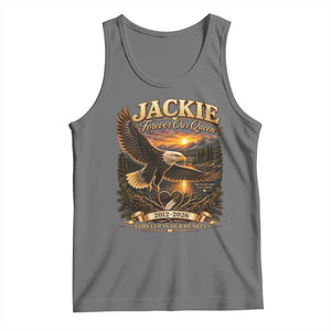 Jackie The Eagle Big Bear Lake California Tank Top Forever Our Queen And In Our Hearts Wildlife Supports TS11 Black Heather Print Your Wear