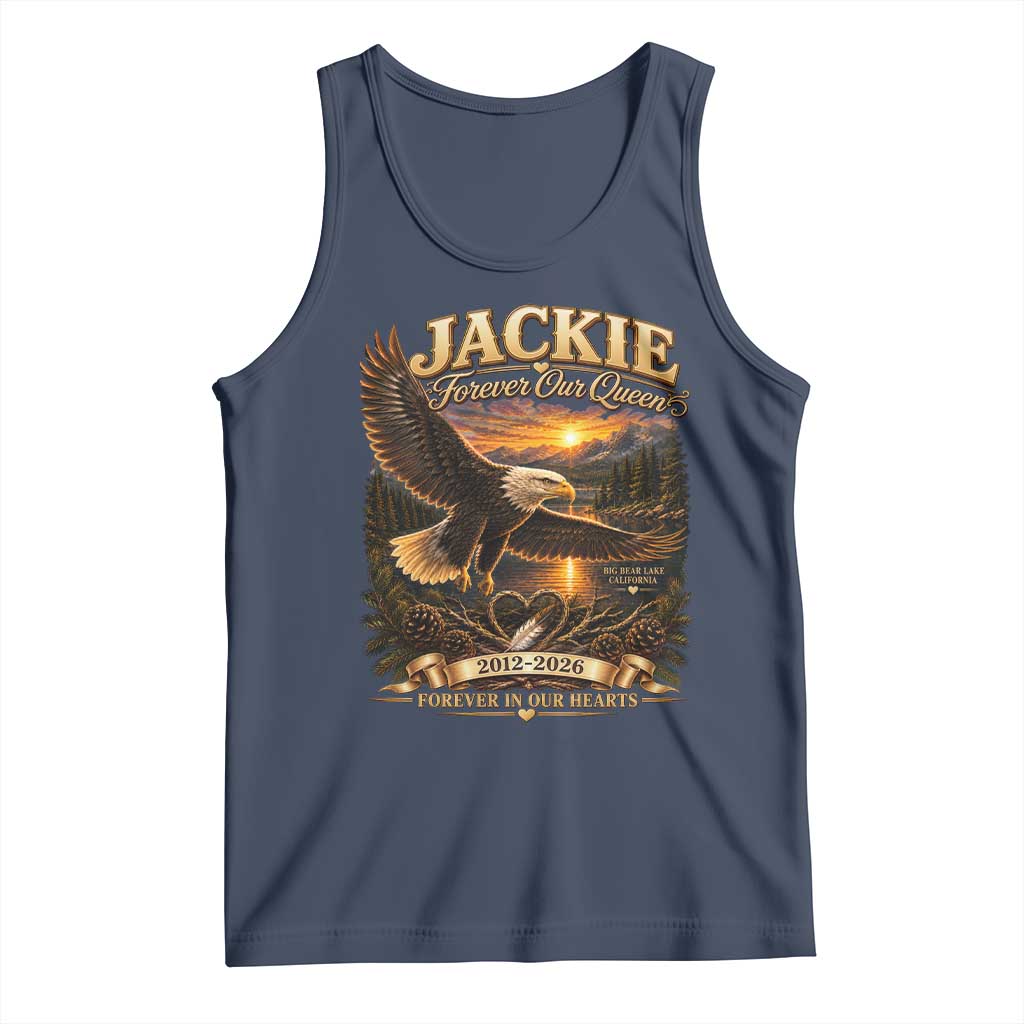 Jackie The Eagle Big Bear Lake California Tank Top Forever Our Queen And In Our Hearts Wildlife Supports TS11 Navy Print Your Wear