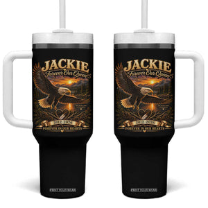 Jackie The Eagle Big Bear Lake California Tumbler With Handle Forever Our Queen And In Our Hearts Wildlife Supports TS11 One Size: 40 oz Black Print Your Wear