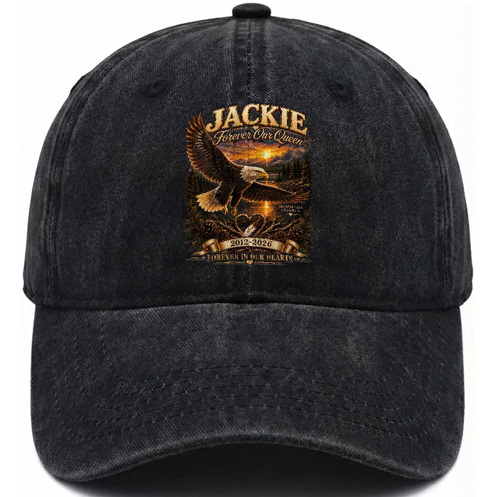 Jackie The Eagle Big Bear Lake California Washed Cotton Baseball Cap Forever Our Queen And In Our Hearts Wildlife Supports TS11 Print Your Wear