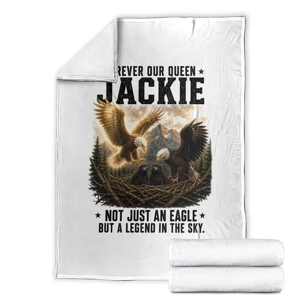 Jackie Bald Eagle Throw Blanket Forever Our Queen Not Just An Eagle But A Legend In The Sky TS11 White Print Your Wear