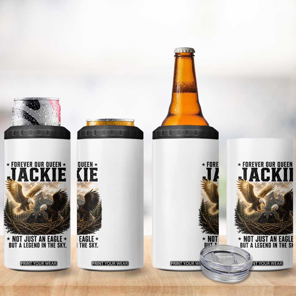 Jackie Bald Eagle 4 in 1 Can Cooler Tumbler Forever Our Queen Not Just An Eagle But A Legend In The Sky TS11 Print Your Wear