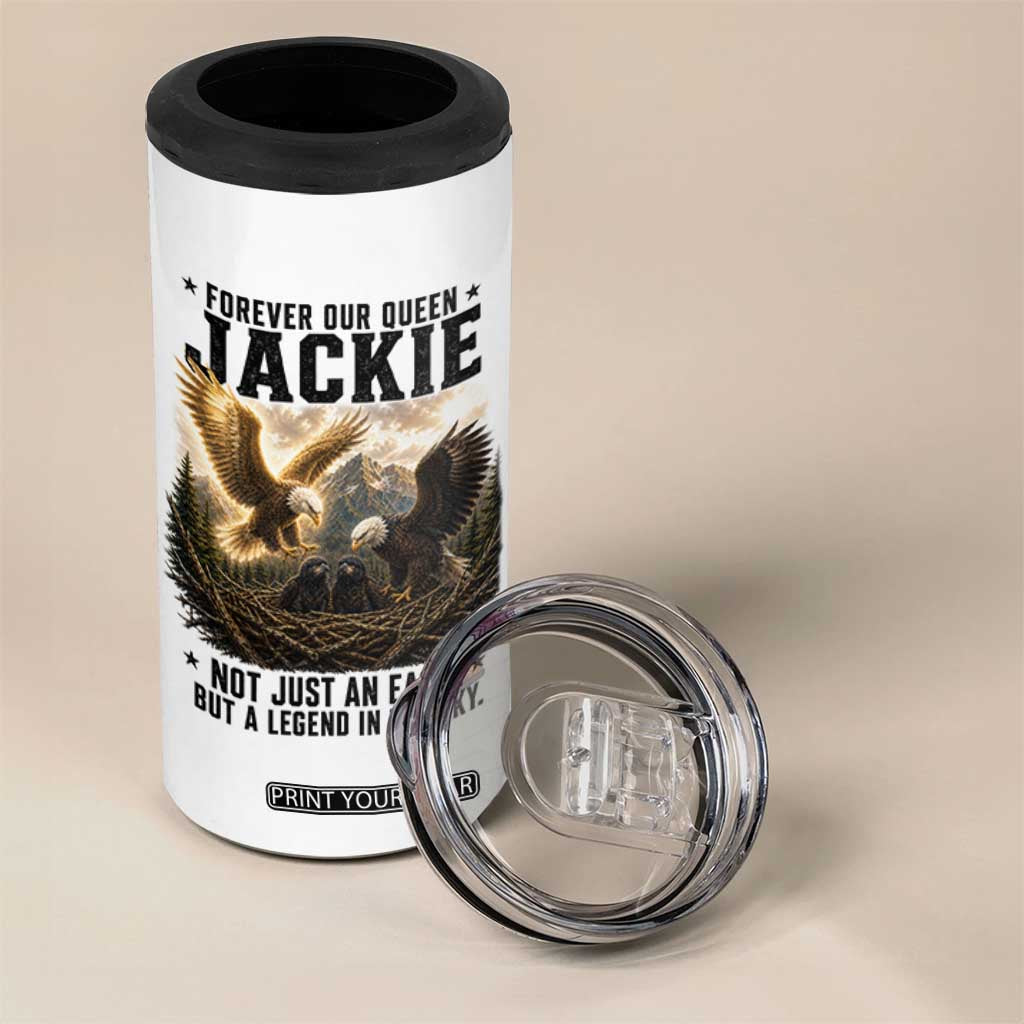 Jackie Bald Eagle 4 in 1 Can Cooler Tumbler Forever Our Queen Not Just An Eagle But A Legend In The Sky TS11 Print Your Wear