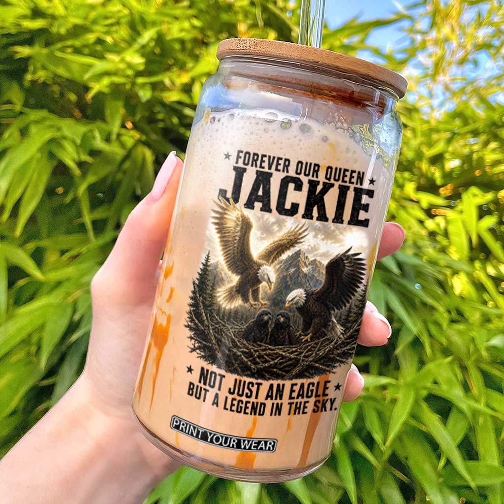 Jackie Bald Eagle Glass Can Forever Our Queen Not Just An Eagle But A Legend In The Sky TS11 White Print Your Wear