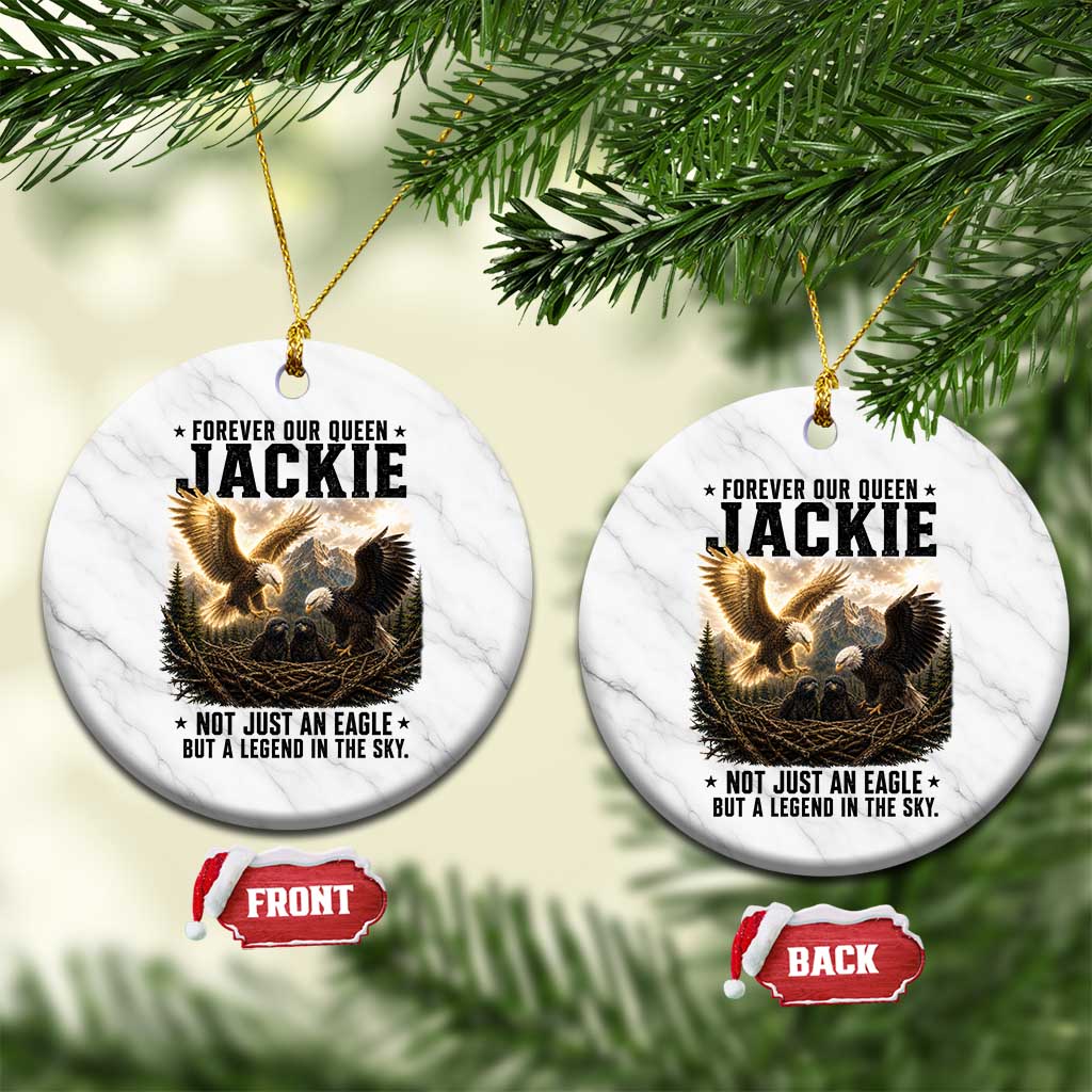 Jackie Bald Eagle Ceramic Ornament Forever Our Queen Not Just An Eagle But A Legend In The Sky TS11 1pc White Marble Print Your Wear
