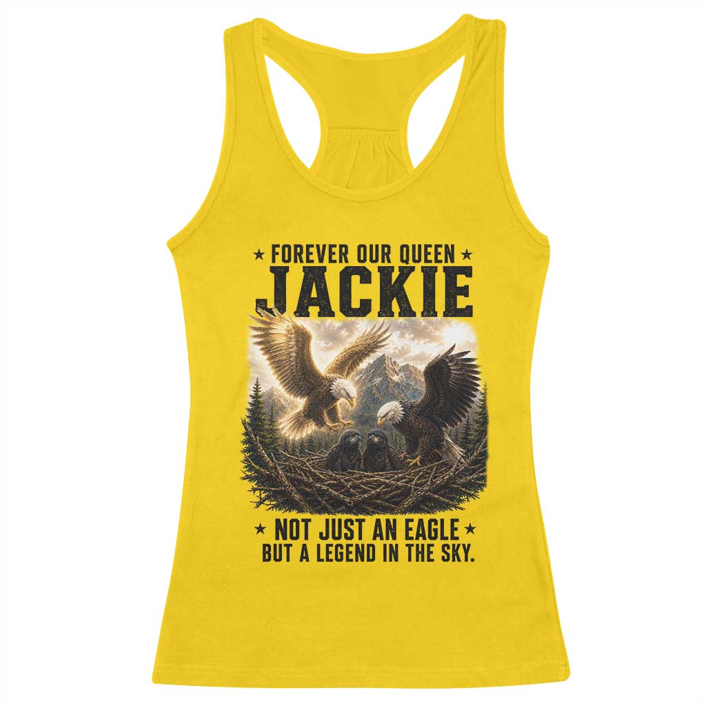 Jackie Bald Eagle Racerback Tank Top Forever Our Queen Not Just An Eagle But A Legend In The Sky TS11 Daisy Print Your Wear