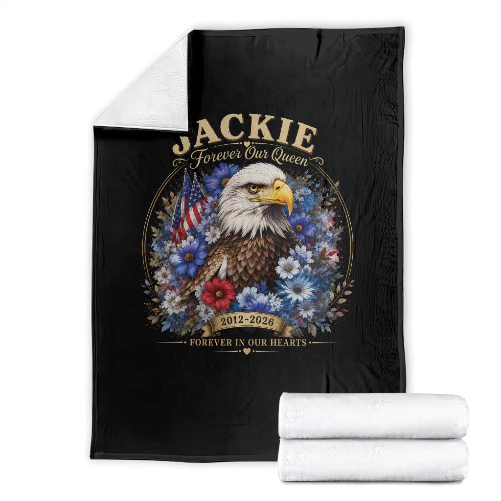 Jackie Bald Eagle Throw Blanket Forever Our Queen And In Our Hearts USA Floral TS11 Black Print Your Wear