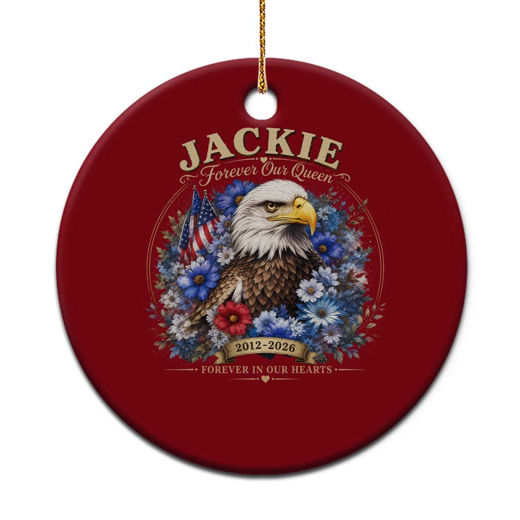 Jackie Bald Eagle Ceramic Ornament Forever Our Queen And In Our Hearts USA Floral TS11 1pc Red Print Your Wear