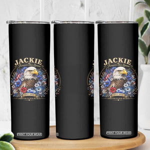 Jackie Bald Eagle Skinny Tumbler Forever Our Queen And In Our Hearts USA Floral TS11 Print Your Wear