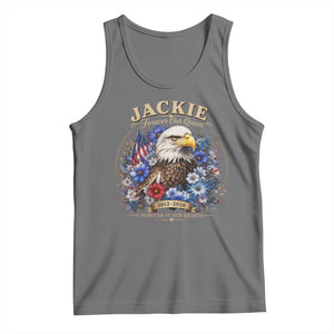 Jackie Bald Eagle Tank Top Forever Our Queen And In Our Hearts USA Floral TS11 Black Heather Print Your Wear