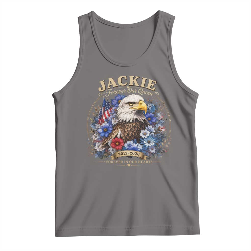 Jackie Bald Eagle Tank Top Forever Our Queen And In Our Hearts USA Floral TS11 Deep Heather Print Your Wear