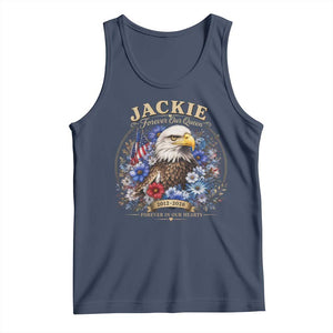 Jackie Bald Eagle Tank Top Forever Our Queen And In Our Hearts USA Floral TS11 Navy Print Your Wear