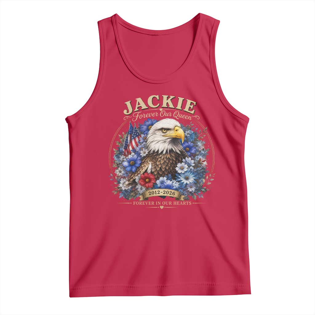 Jackie Bald Eagle Tank Top Forever Our Queen And In Our Hearts USA Floral TS11 Red Print Your Wear