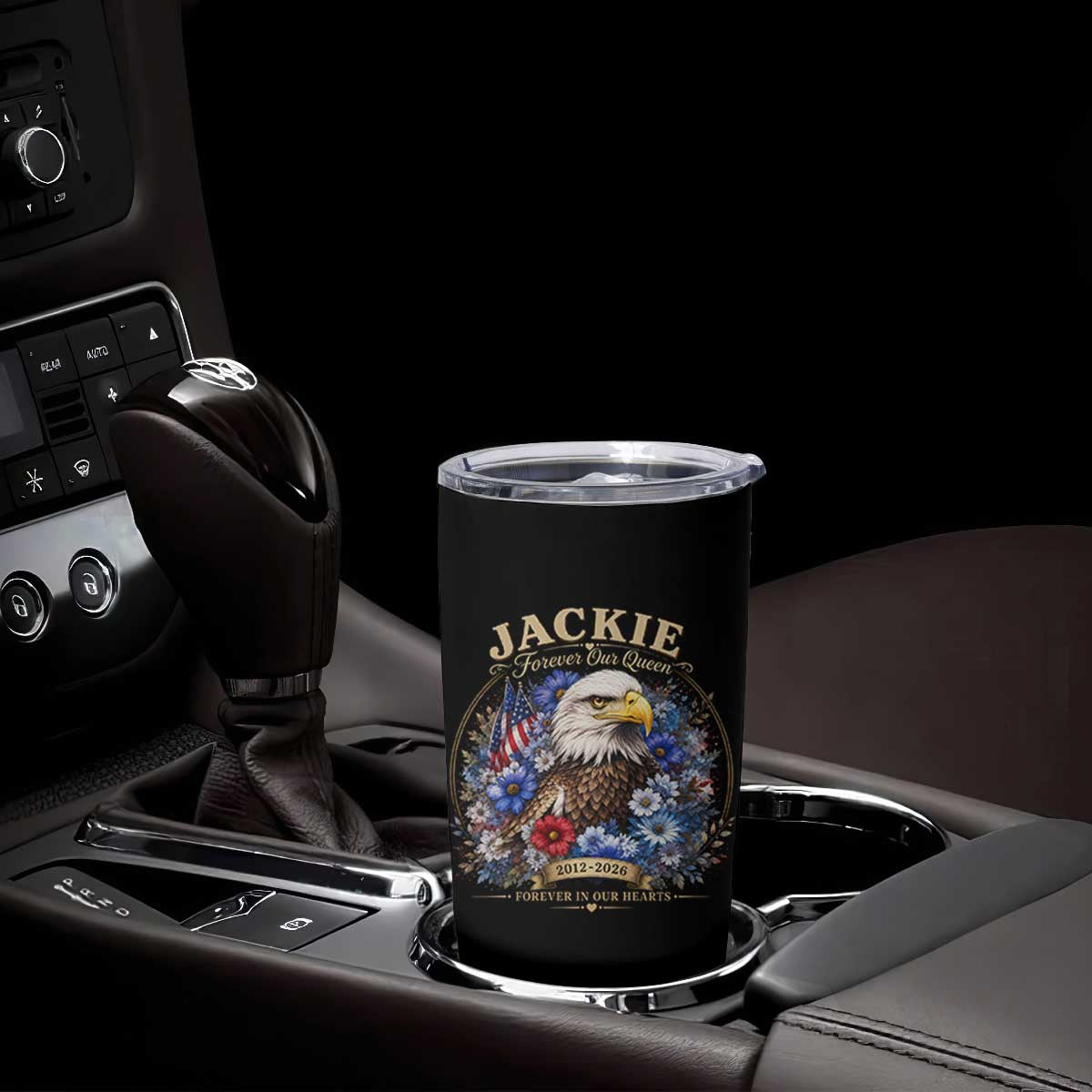 Jackie Bald Eagle Tumbler Cup Forever Our Queen And In Our Hearts USA Floral TS11 Print Your Wear