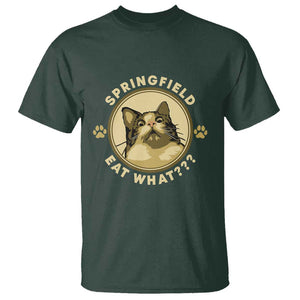 Funny Sarcastic T Shirt Springfield Eat What Shocked Cat Paw Pet Lovers Election 2024 TS11 Dark Forest Green Print Your Wear