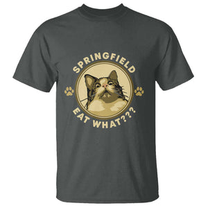 Funny Sarcastic T Shirt Springfield Eat What Shocked Cat Paw Pet Lovers Election 2024 TS11 Dark Heather Print Your Wear