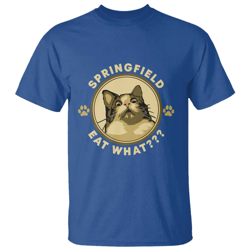 Funny Sarcastic T Shirt Springfield Eat What Shocked Cat Paw Pet Lovers Election 2024 TS11 Royal Blue Print Your Wear