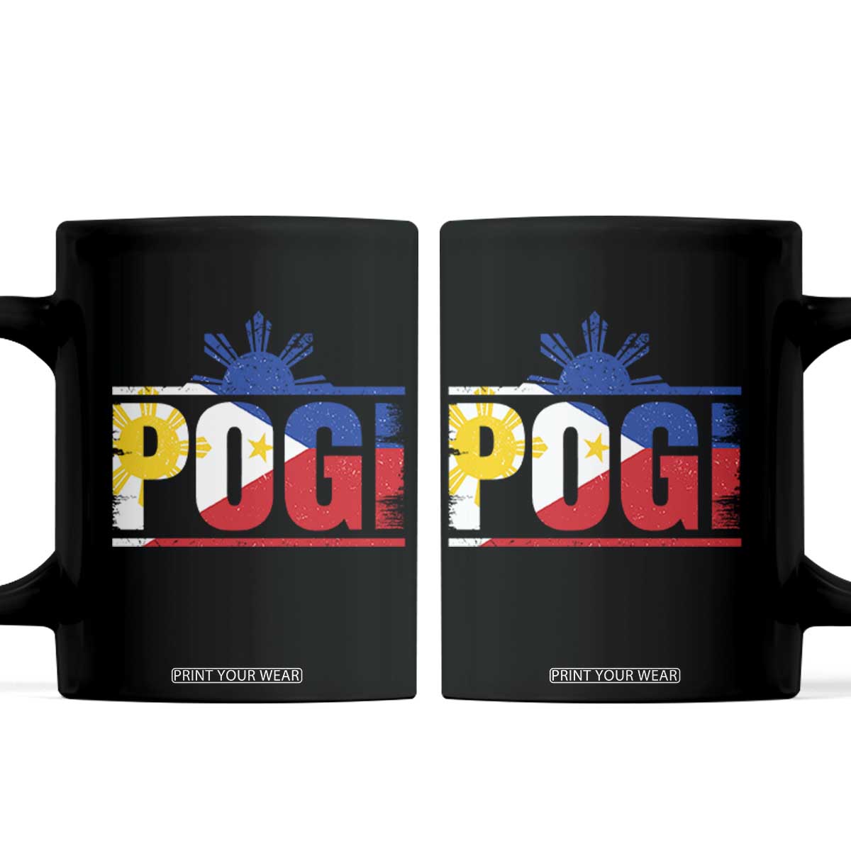 Pogi Filipino Slang Filipino Flag Pinoy Sun And Star Coffee Mug TS11 Black Print Your Wear