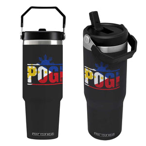 Pogi Filipino Slang Filipino Flag Pinoy Sun And Star Flip Straw Tumbler TS11 One Size: 30 oz Black Print Your Wear