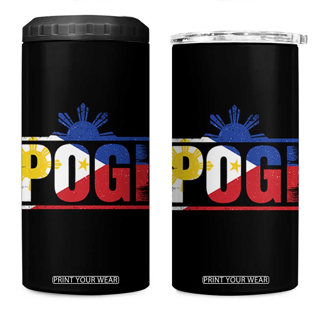 Pogi Filipino Slang Filipino Flag Pinoy Sun And Star 4 in 1 Can Cooler Tumbler TS11 One Size: 16 oz Black Print Your Wear
