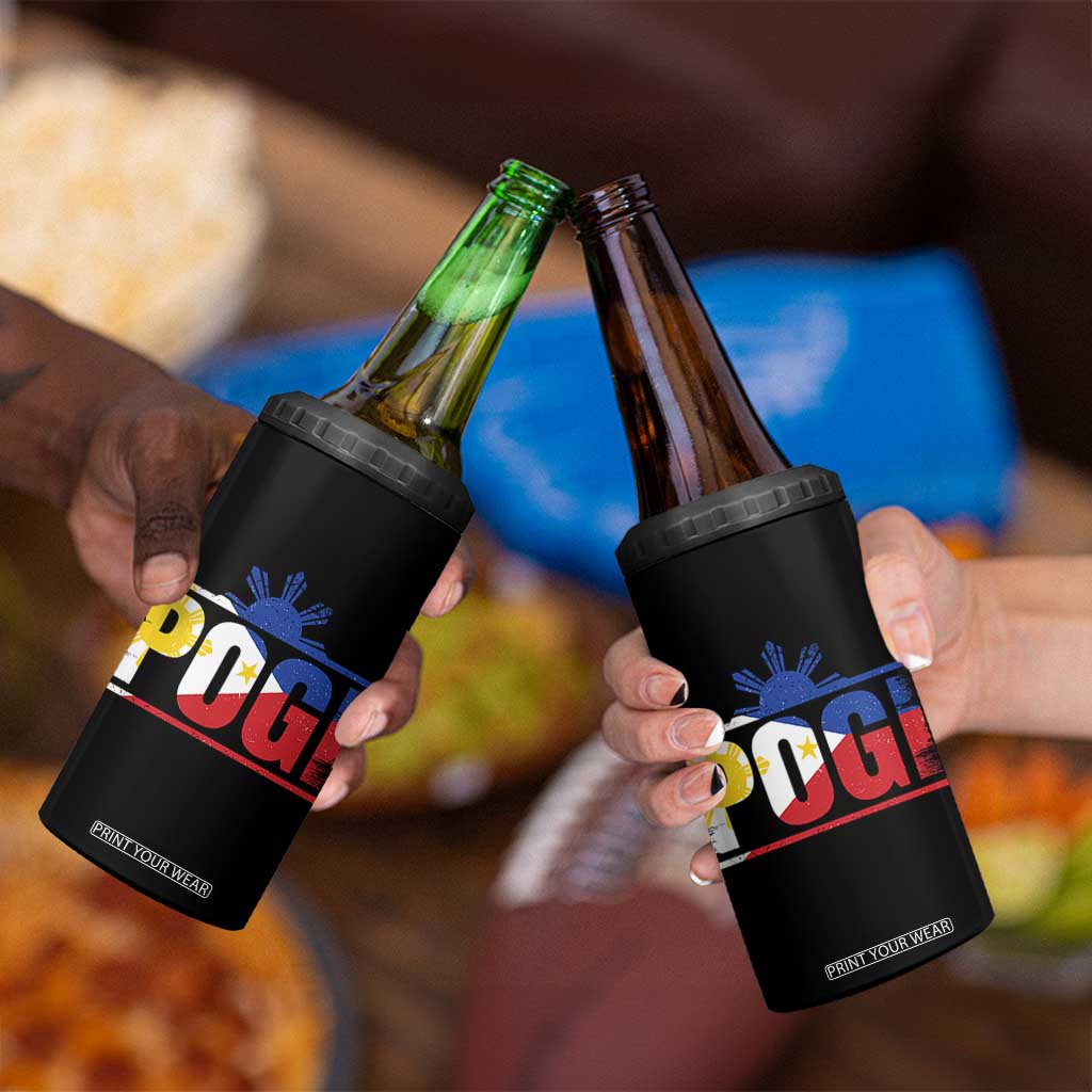 Pogi Filipino Slang Filipino Flag Pinoy Sun And Star 4 in 1 Can Cooler Tumbler TS11 Print Your Wear