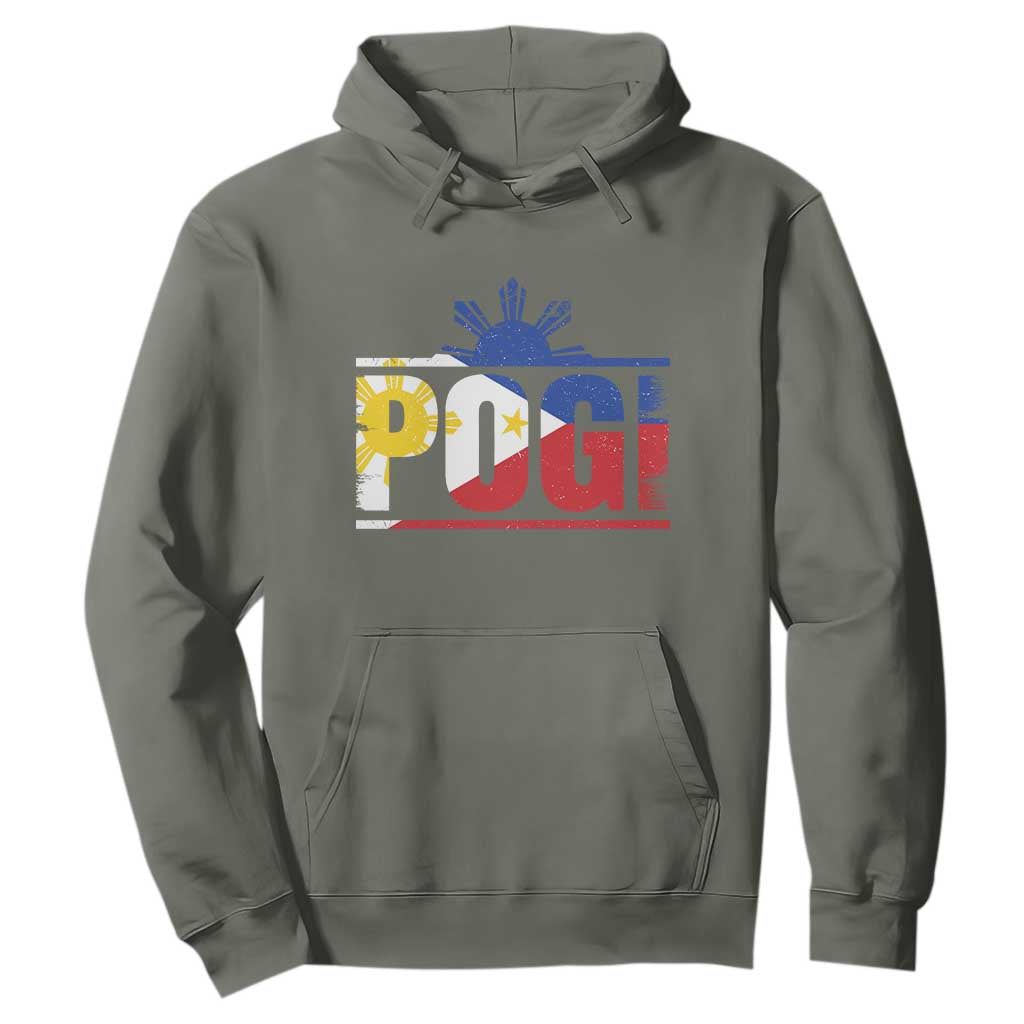 Pogi Filipino Slang Filipino Flag Pinoy Sun And Star Hoodie TS11 Military Green Print Your Wear