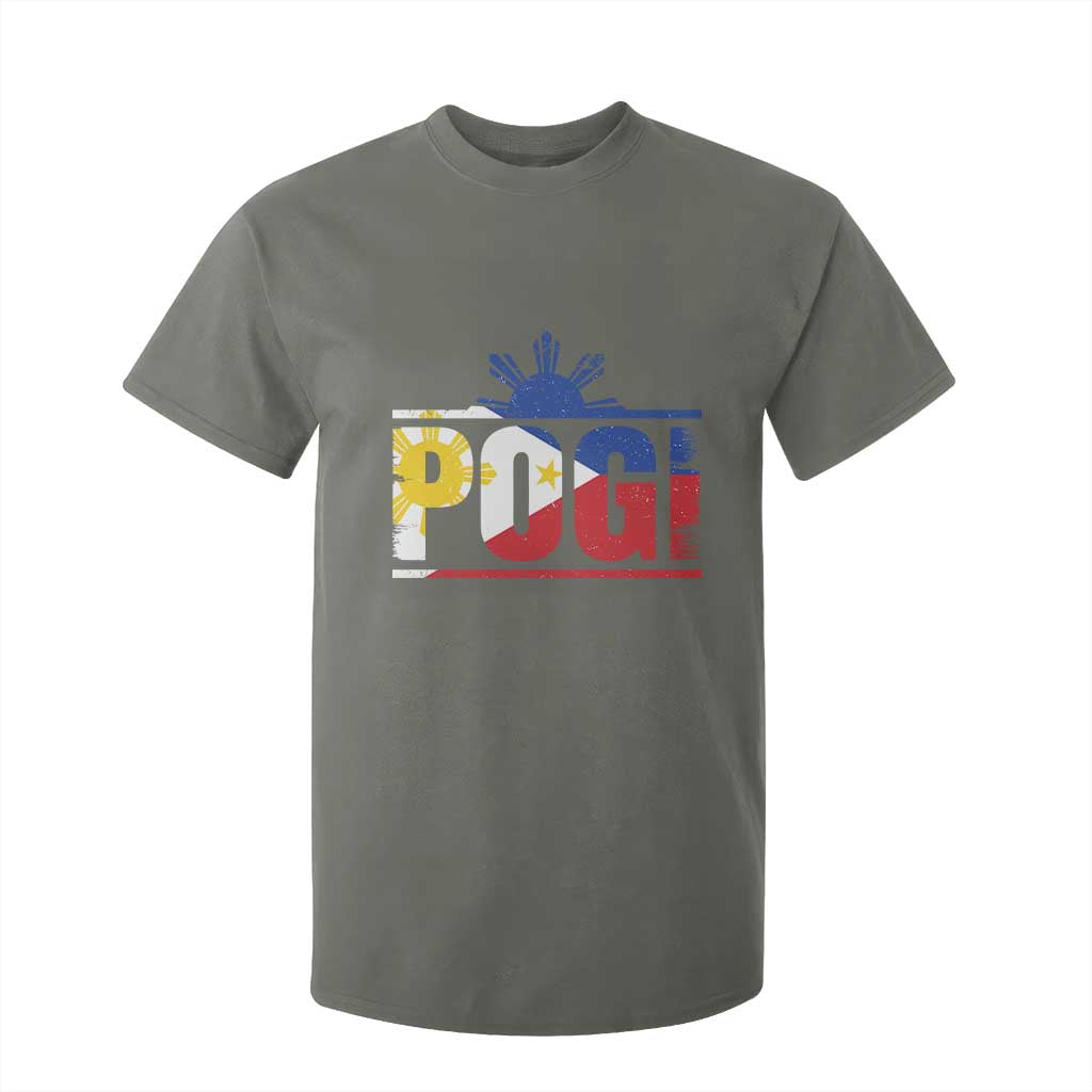 Pogi Filipino Slang Filipino Flag Pinoy Sun And Star T Shirt For Kid TS11 Military Green Print Your Wear