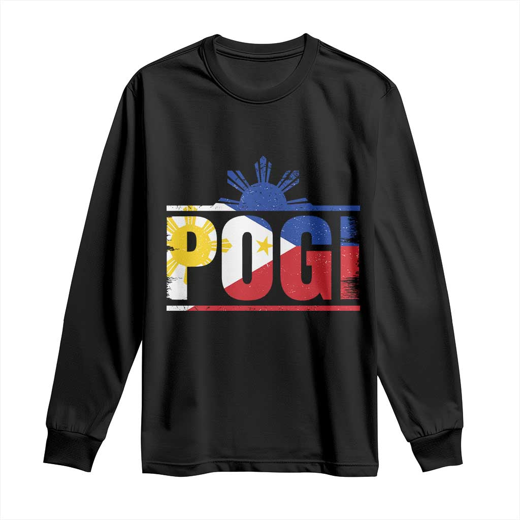Pogi Filipino Slang Filipino Flag Pinoy Sun And Star Long Sleeve Shirt TS11 Black Print Your Wear