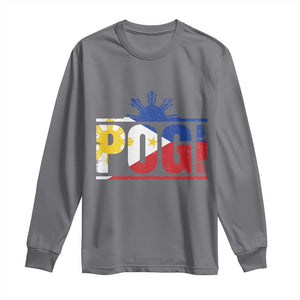 Pogi Filipino Slang Filipino Flag Pinoy Sun And Star Long Sleeve Shirt TS11 Charcoal Print Your Wear