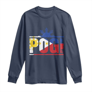 Pogi Filipino Slang Filipino Flag Pinoy Sun And Star Long Sleeve Shirt TS11 Navy Print Your Wear
