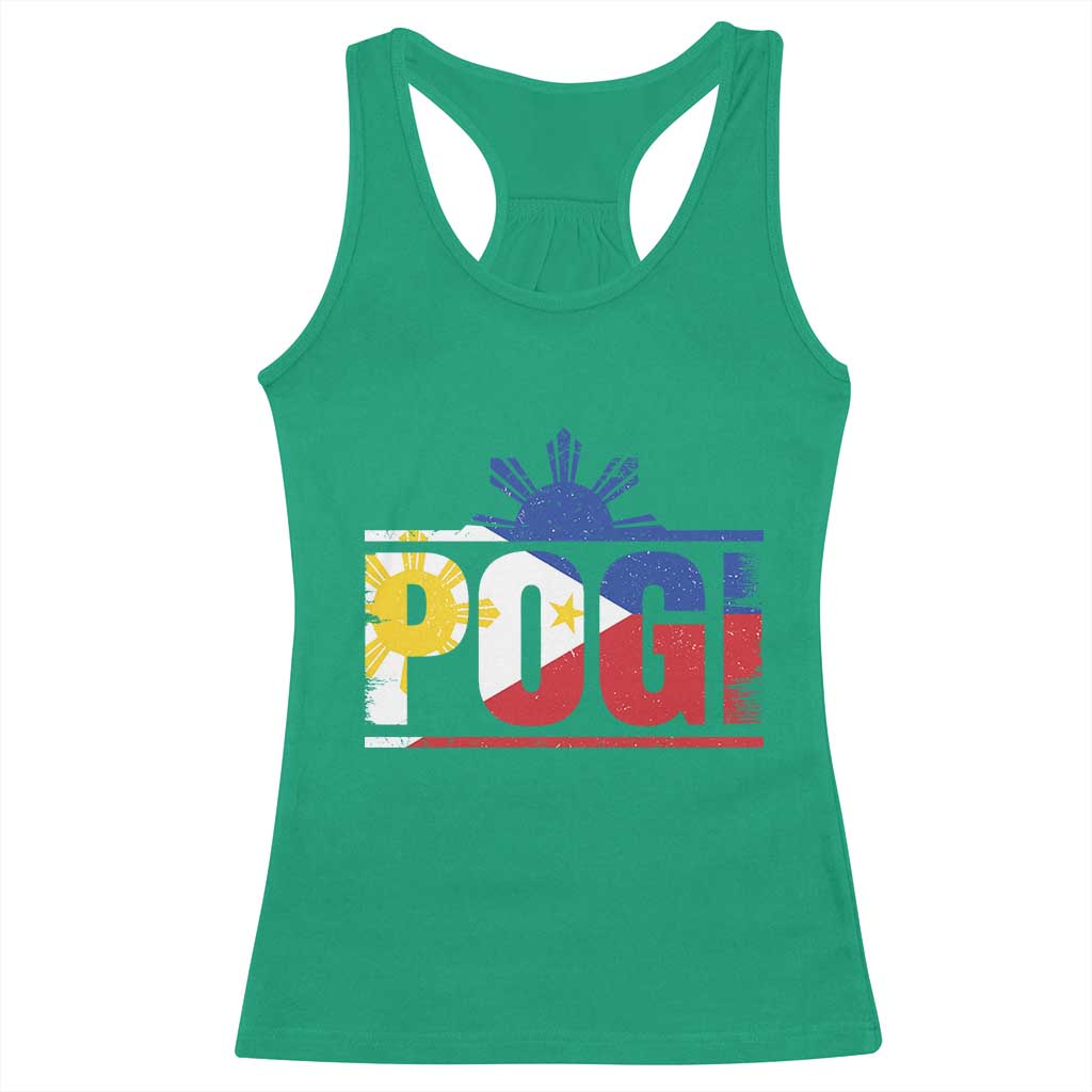 Pogi Filipino Slang Filipino Flag Pinoy Sun And Star Racerback Tank Top TS11 Irish Green Print Your Wear